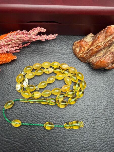 Sistemli Rus Kaya Damla Kehribar Tesbih