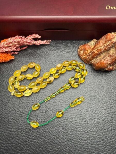 Sistemli Rus Kaya Damla Kehribar Tesbih