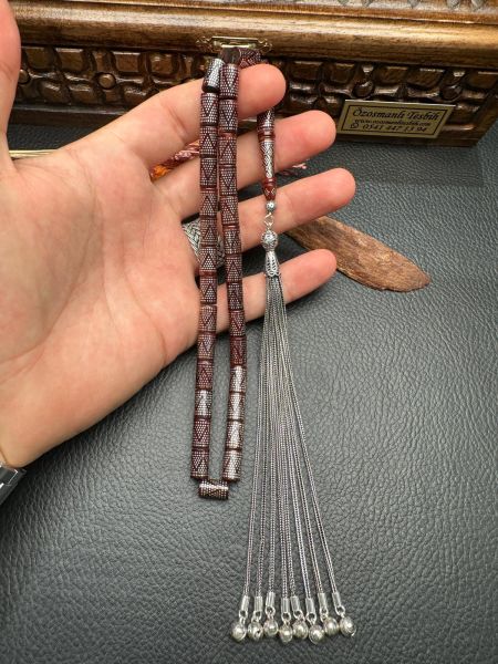 Kesme Model Gümüş Çakımlı Kuka Tesbih