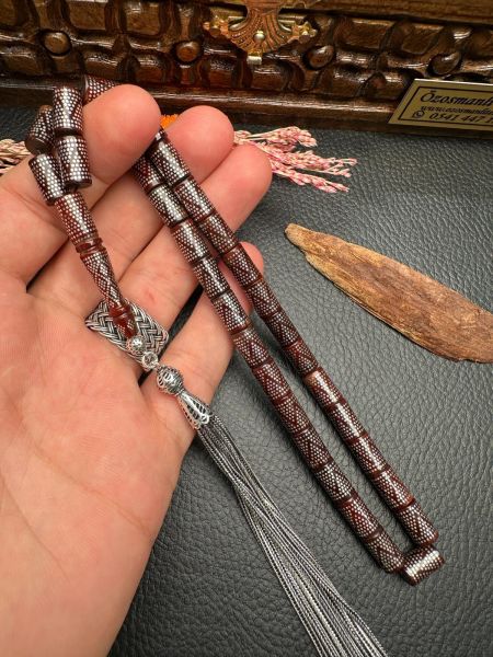 Kesme Model Gümüş Çakımlı Kuka Tesbih