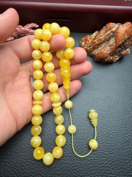 Sistemli Rus Kaya Damla Kehribar Tesbih