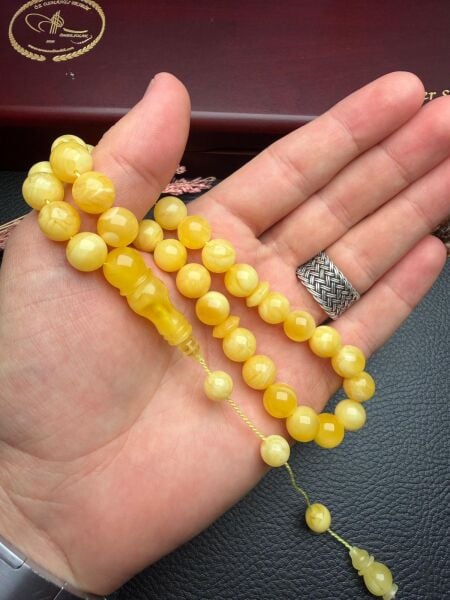 Sistemli Rus Kaya Damla Kehribar Tesbih