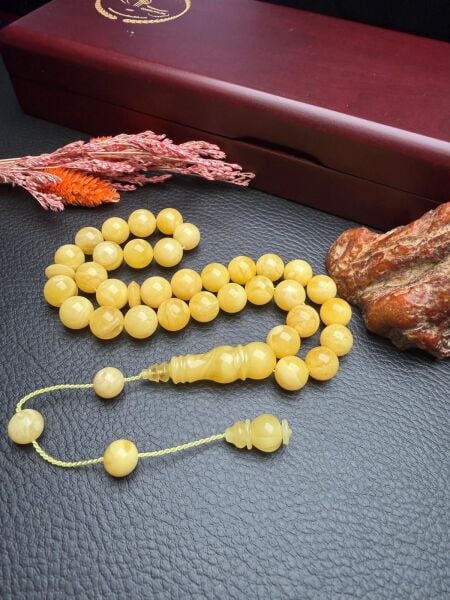 Sistemli Rus Kaya Damla Kehribar Tesbih