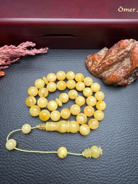 Sistemli Rus Kaya Damla Kehribar Tesbih