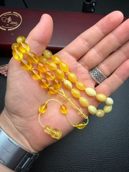 Sistemli Rus Kaya Damla Kehribar Tesbih