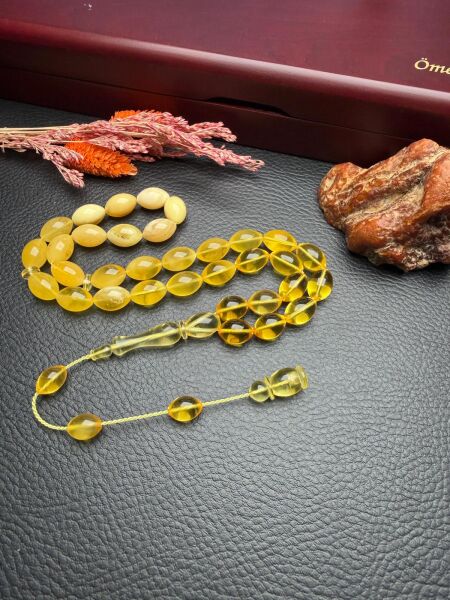 Sistemli Rus Kaya Damla Kehribar Tesbih