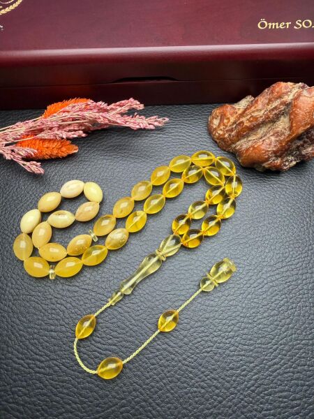 Sistemli Rus Kaya Damla Kehribar Tesbih