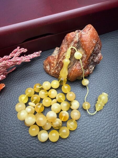 Sistemli Rus Kaya Damla Kehribar Tesbih