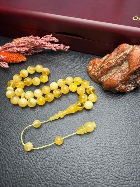 Sistemli Rus Kaya Damla Kehribar Tesbih