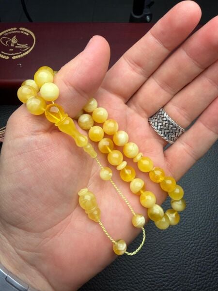 Sistemli Rus Kaya Damla Kehribar Tesbih