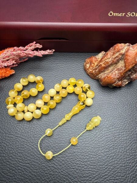 Sistemli Rus Kaya Damla Kehribar Tesbih