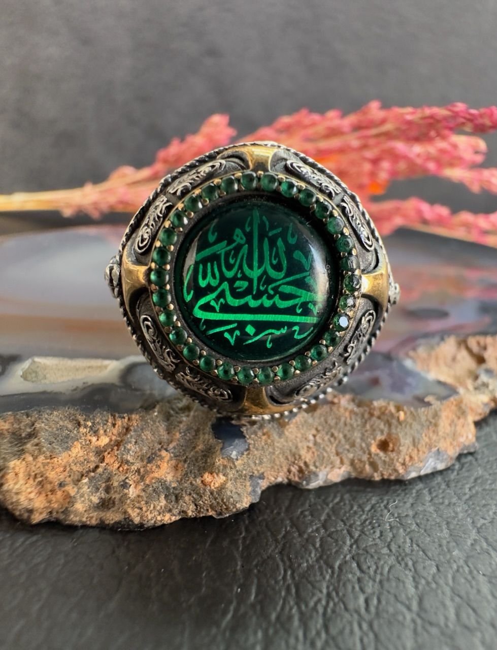 Zores Özel Seri HasbiyAllah Yazılı Gümüş Yüzük