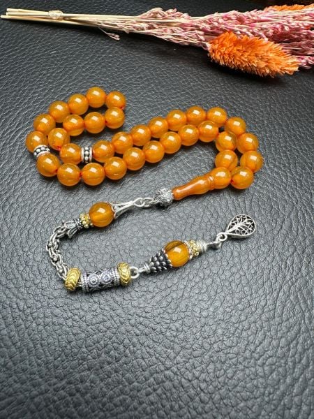 Küre Model  Bilek Boy Sıkma Kehribar Tesbih