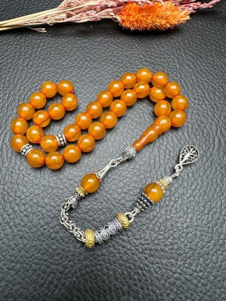 Küre Model  Bilek Boy Sıkma Kehribar Tesbih