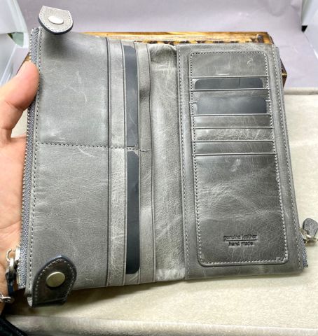 Guard Fermuarlı Model Gri Renk Deri Bayan Cüzdan