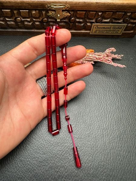 Küçük Boy Kesme Ateş Kehribar Tesbih