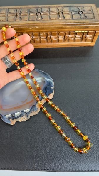 Damla Kehribar Kolye