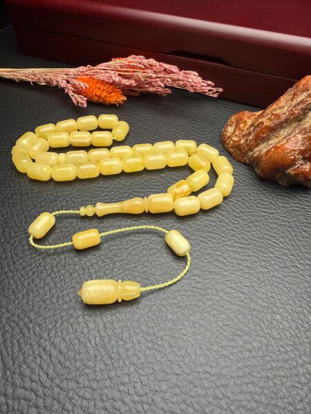 Rus Kaya Sistemli Damla Kehribar Tesbih