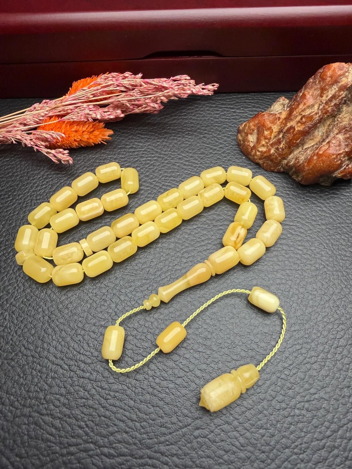 Rus Kaya Sistemli Damla Kehribar Tesbih