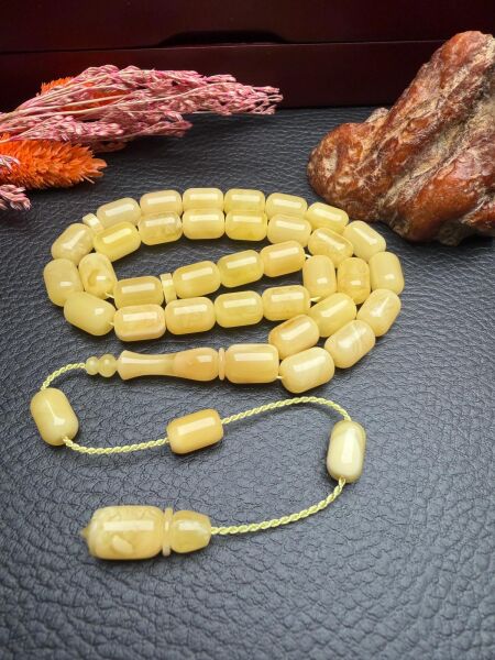 Rus Kaya Sistemli Damla Kehribar Tesbih