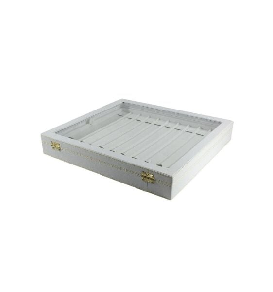 Beyaz Renk Camlı 11'li Tesbih Kutusu