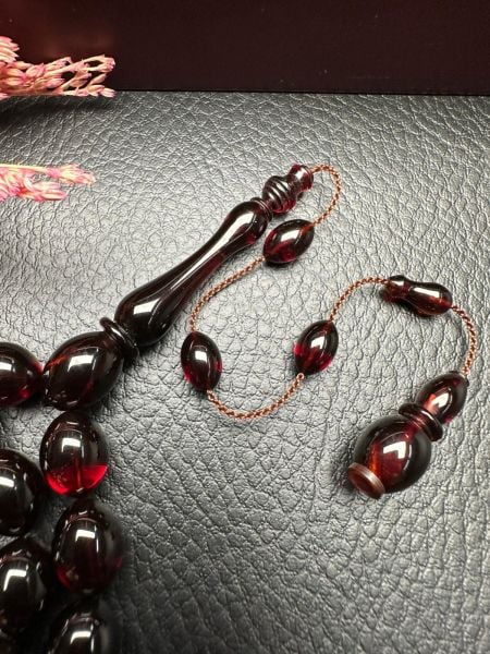 Osmanlı Tirbüşon Obje Sıkma Kehribar Tesbih