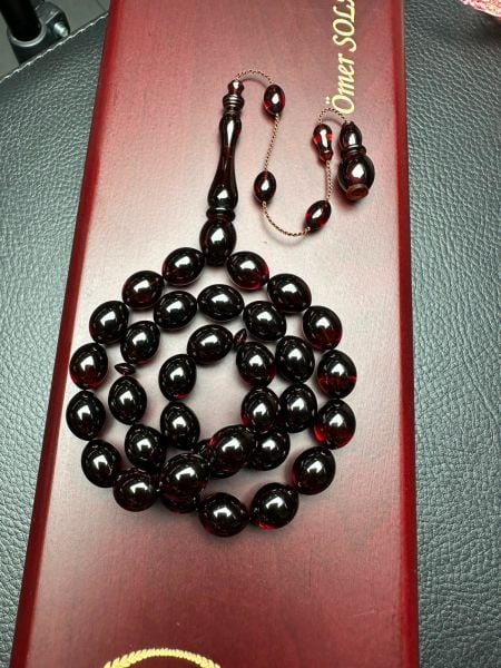 Osmanlı Tirbüşon Obje Sıkma Kehribar Tesbih