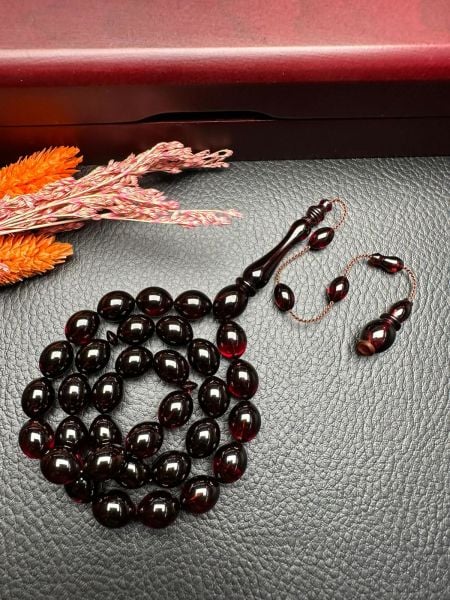 Osmanlı Tirbüşon Obje Sıkma Kehribar Tesbih