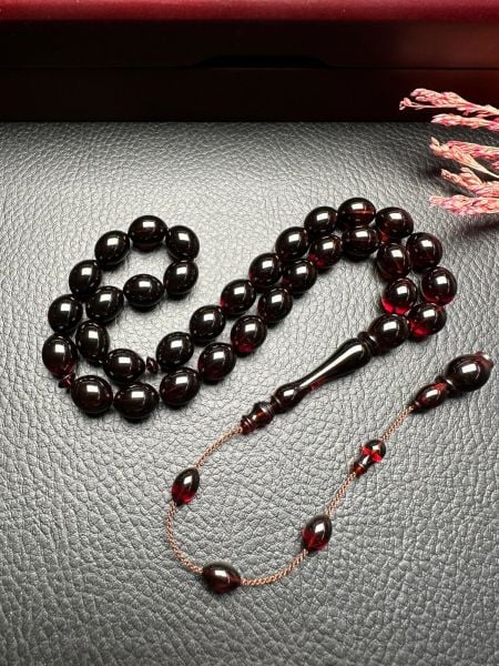 Osmanlı Tirbüşon Obje Sıkma Kehribar Tesbih