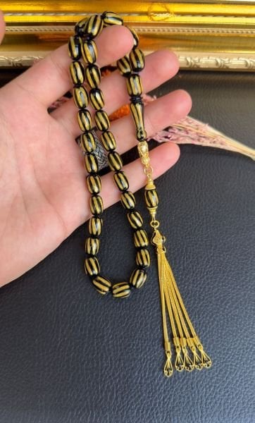 Yakup Kara Usta İşi Çubuk Sıkma Kehribar Tesbih