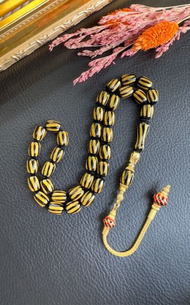 Yakup Kara Usta İşi Çubuk Sıkma Kehribar Tesbih