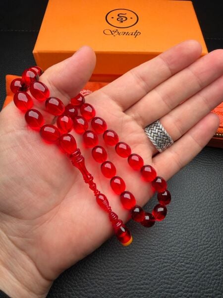 Badem Model Eski Osmanlı Ateş Kehribar Tesbih