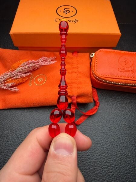 Badem Model Eski Osmanlı Ateş Kehribar Tesbih