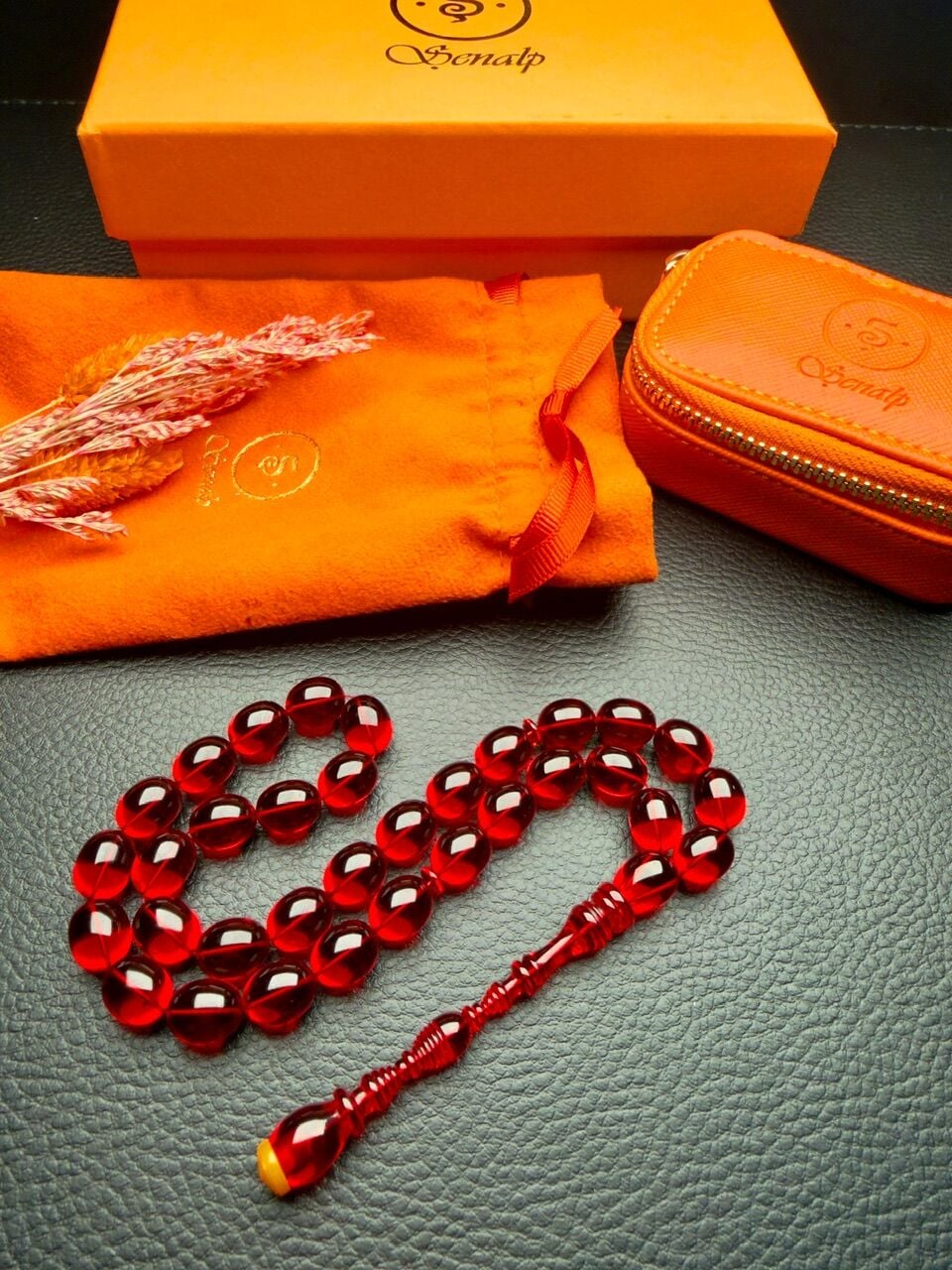 Badem Model Eski Osmanlı Ateş Kehribar Tesbih