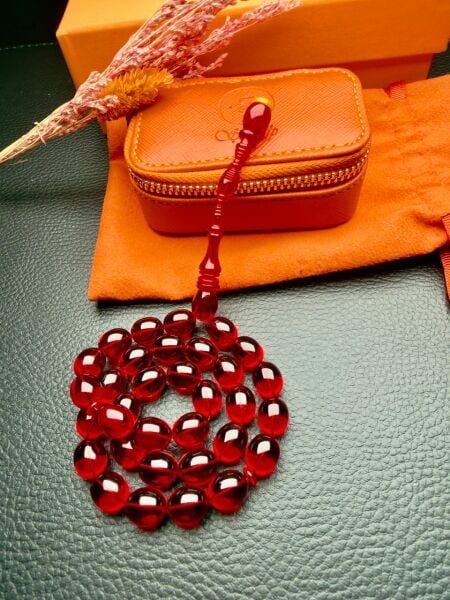 Badem Model Eski Osmanlı Ateş Kehribar Tesbih