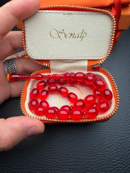 Badem Model Eski Osmanlı Ateş Kehribar Tesbih