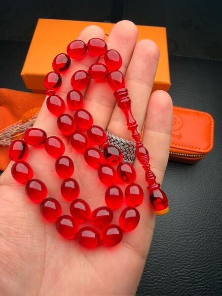 Badem Model Eski Osmanlı Ateş Kehribar Tesbih