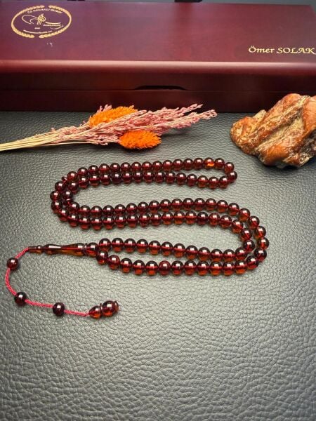 Şeffaf Rus Kaya 99'luk Damla Kehribar Tesbih