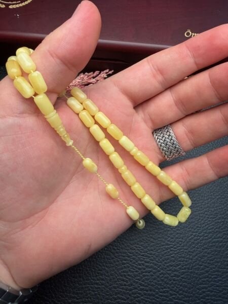 Rus Kaya Sistemli Damla Kehribar Tesbih