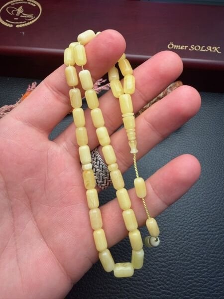 Rus Kaya Sistemli Damla Kehribar Tesbih