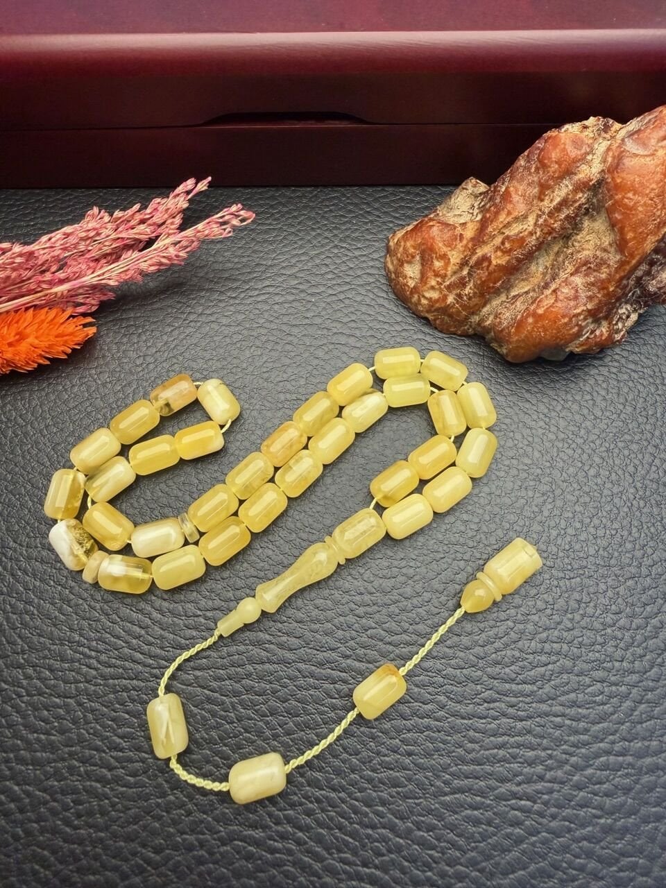 Rus Kaya Damla  Sistemli Kehribar Tesbih