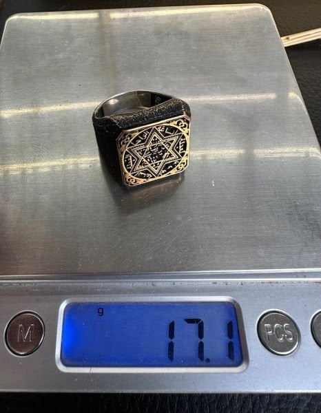 Özel Süleyman Mührü Tasarım Gümüş Yüzük