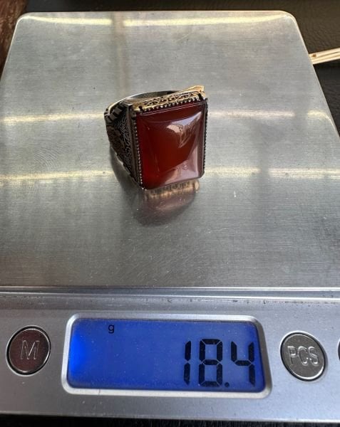 Özel Akik Taşı Tasarım Gümüş Yüzük