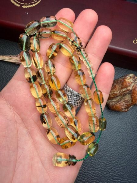 Rus Kaya Sistemli Damla Kehribar Tesbih