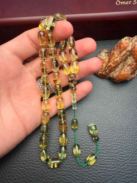 Rus Kaya Sistemli Damla Kehribar Tesbih