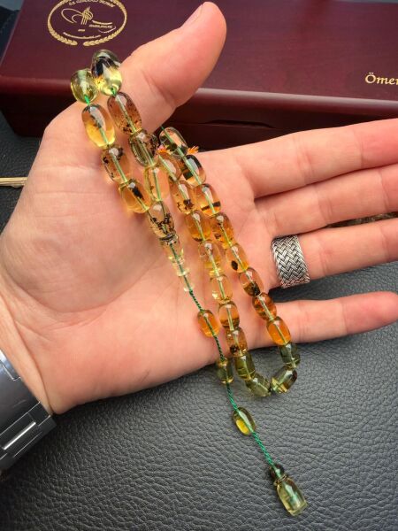 Rus Kaya Sistemli Damla Kehribar Tesbih