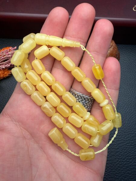 Rus Kaya Sistemli Damla Kehribar Tesbih