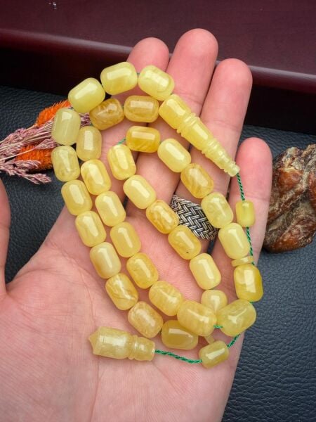 Rus Kaya Sistemli Damla Kehribar Tesbih