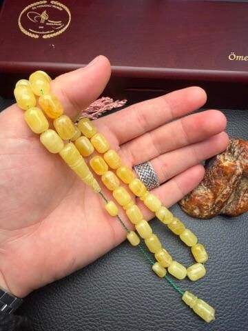 Rus Kaya Sistemli Damla Kehribar Tesbih