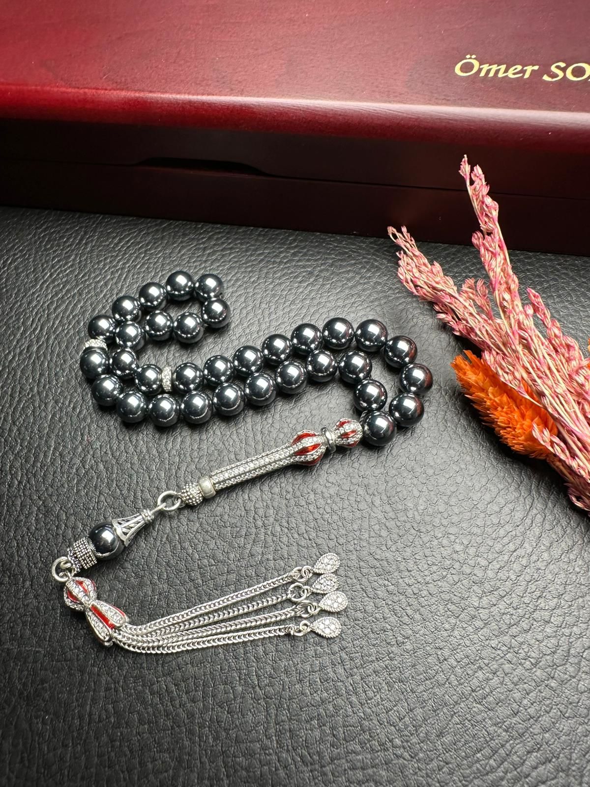 Küre Model Hematit Doğal Taş Tesbih